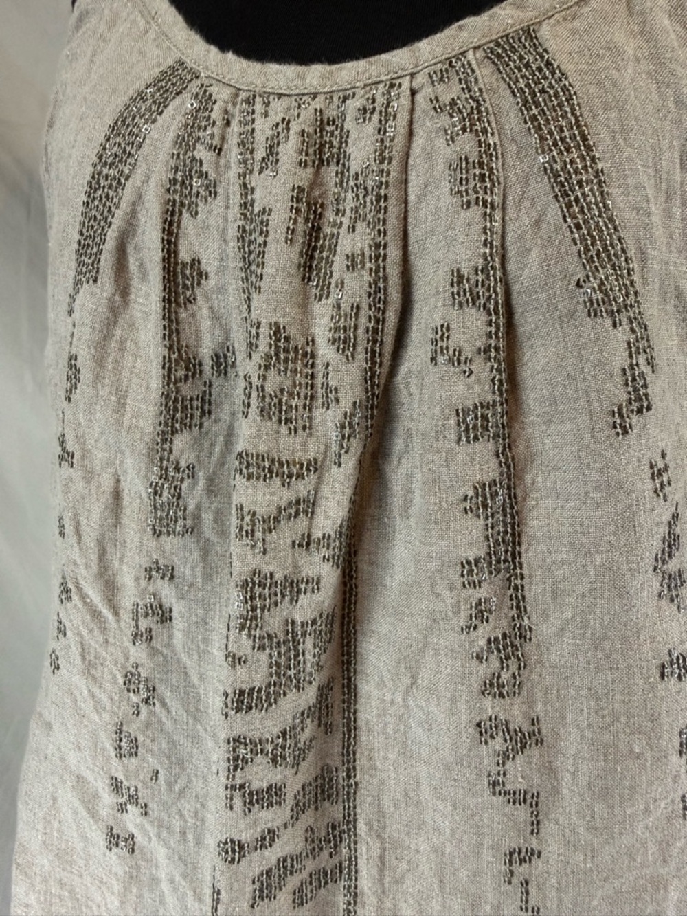 Eileen Fisher Boho Style Linen Tank Top - Natural - Small - Picture 2 of 6